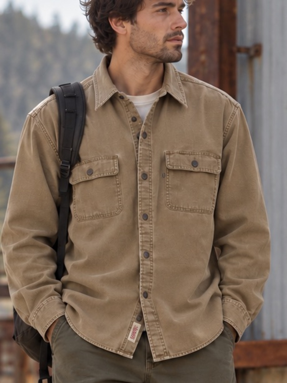 Levis Genuine Workwear XL Brown Canvas Utility Shirt